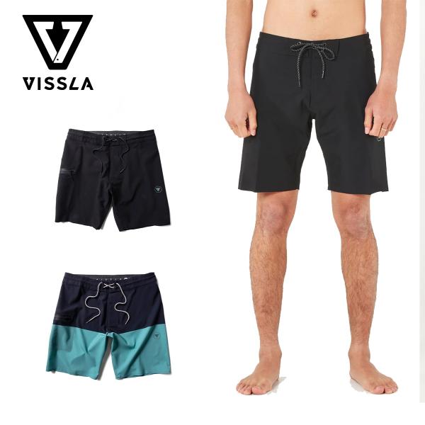 ■VISSLA HIGH SEAS 18.5" BOARDSHORTヴィスラ ハイシーズ 18.5インチ ボードショーツ【カラー】・BLK（ブラック）・DNL（ネイビー/ブルーグリーン）【サイズ】・28 = ウエスト:70-72cm / ヒ...