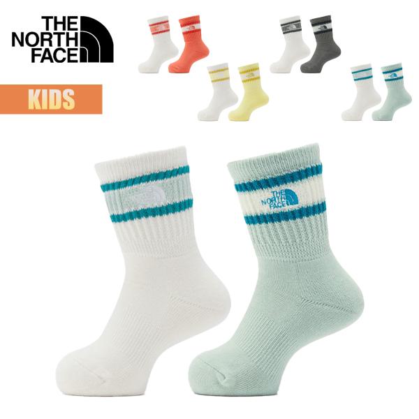 ノースフェイス 靴下 ソックス キッズ THE NORTH FACE KIDS TNF チューブ 2P クルー 2足セット 抗菌防臭 ロゴ刺繍 カジュアル 子ども 男の子 女の子 おしゃれ