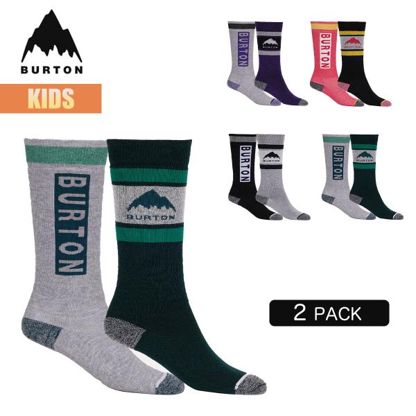 24-25モデル■KIDS' BURTON WEEKEND MIDWEIGHT SOCK 2-PACK（キッズ バートン ウィークエンド ミッドウェイト ソックス 2パック）【カラー】・Imperial Purple（パープル/グレー系）・...
