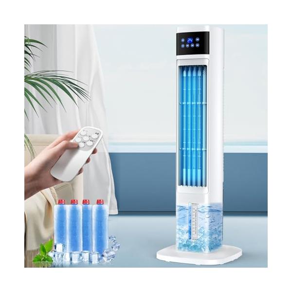 Eleeyak 冷風機 強力 冷風扇 タワー型 4個保冷バッグタワー