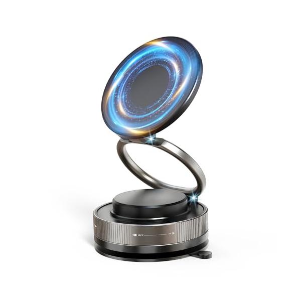 ブラック/-/T28・Color:ブラック・パッケージ個数:1・【「磁力不足・落下頻発」完全解決！N55二重磁環×真空ゲル吸盤】 車載スマホホルダーの弱点を革新！従来の携帯ホルダーで起きた「磁力不足による落下」「吸盤の耐久性不足」を、N55...