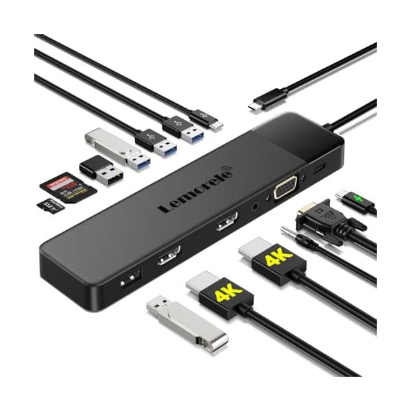 ・ブラック 13-IN-1 USB-Cハブ TC200・・Size:13-IN-1 USB-Cハブ・【13-in-1多機能 MSTハブ】仕様：サイズ：17*4.3*1.3CM、重量：107ｇ、ケーブル長さ：20CM。HDMI（4K@30Hz...