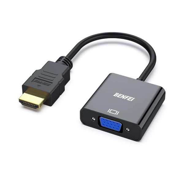 BENFEI HDMI-VGA(D-SUB)変換アダプタ hdmi 変換 (オスからメス、逆方向に非対応) 1080pフルHD コンピューター、