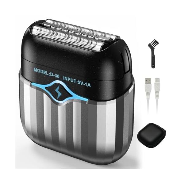 Black/-/D-30・Color:Black・【こだわりの品質・アルミニウム製】この髭剃り 電動は市場アルミニウム金属製を採用しています、普通のABS製よりもっとおしゃれで美しい、もっと良いの耐用性です。更に油をつかませんから、使用と清...