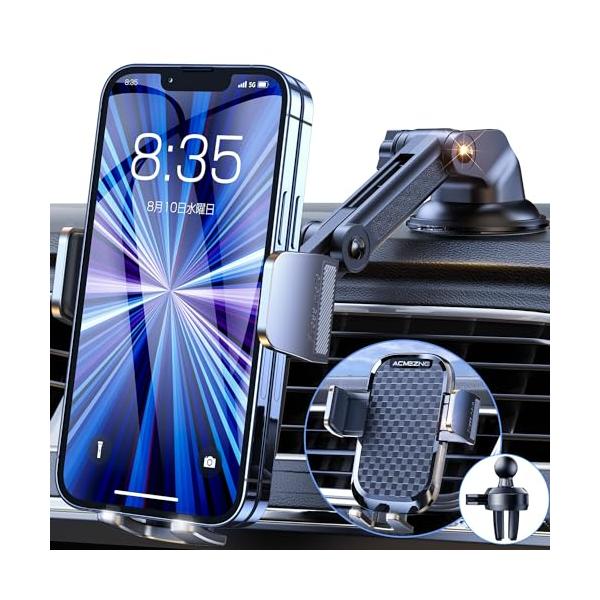 クリップ式/-/774034176320・Color:クリップ式・パッケージ個数:1・【2in1スマホホルダー 車・最適な視野角を得る】 最新のアップグレード・自由度が高い3軸機械式伸縮アーム+独創的な3段階調節クリップ待望のリニューアル！...