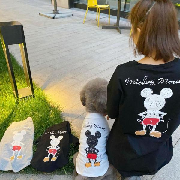 犬の服 ペットとお揃いTシャツ ペット親子お揃い ペア犬用　半袖Tシャツ夏服　犬服親子 ドッグウェア ドッグウェア お出かけに