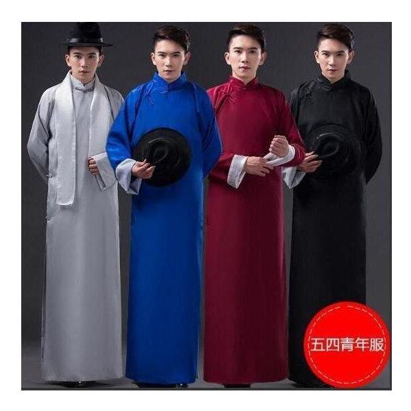 中華コスプレ演出服/メンズ長袖唐装・漢服五四民国時代華流/上海グランド 教師服/漫才服 許文強上海灘ステージ衣装 舞台衣装 帽子付き イベント