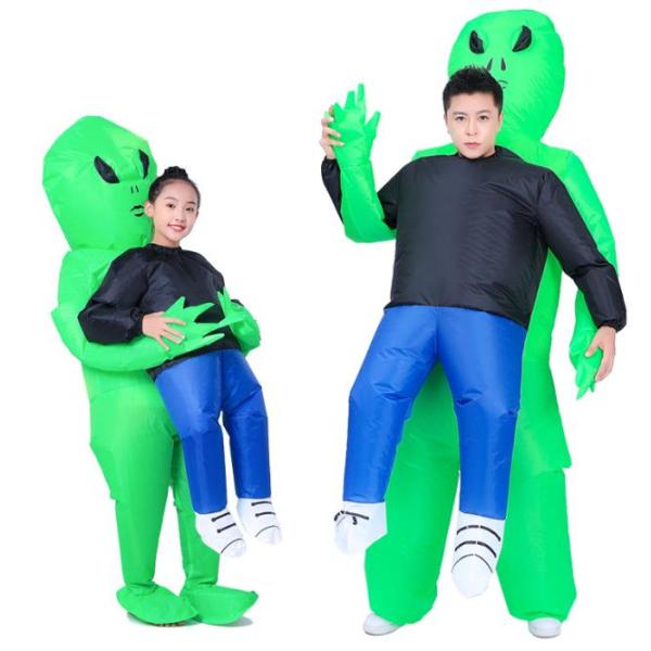 ハロウィン 仮装 衣装 空気充填 宇宙人 膨張式 膨らむ コスプレ 全身 コスチューム プレゼント 着ぐるみ フリーサイズ 大人用 衣装セット