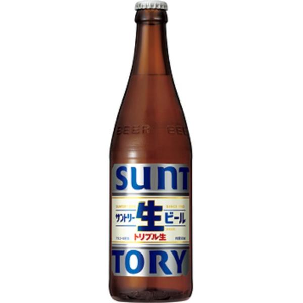 瓶ビール 中瓶 サントリー 生ビール トリプル生 500ml 1本 : 酒