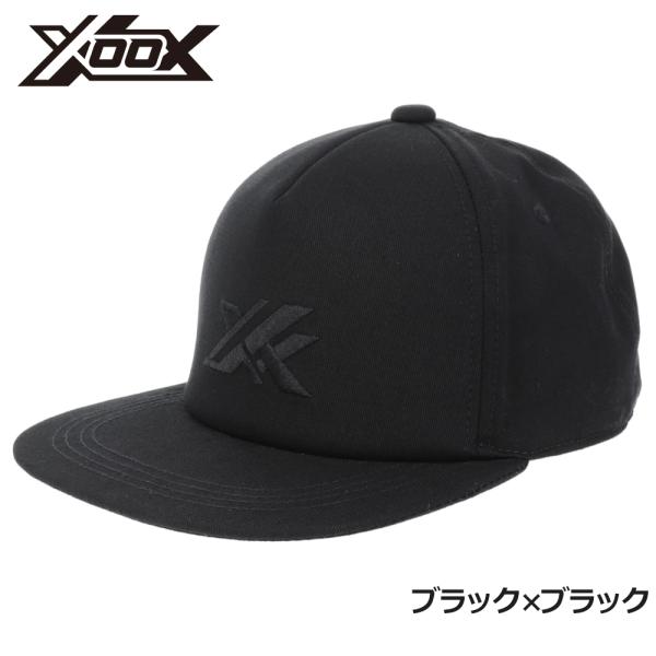 現品限り】 キャップ XOOX フラットバイザーキャップ フリー ブラック