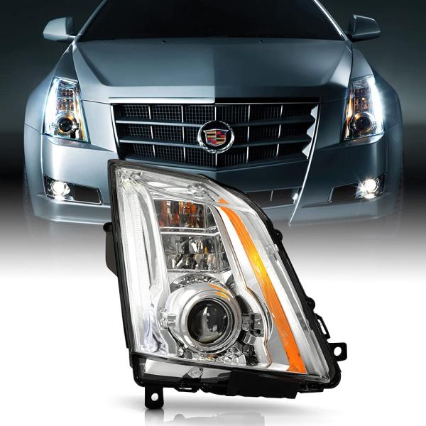 【並行輸入品】 ACANII   HID/キセノンタイプ 2008 2014 キャデラック CTS OEスタイル クロム LED DRL プロ