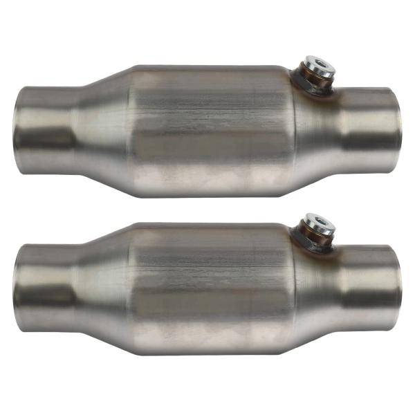 【並行輸入品】MAYASAF 【2個パック】 2.5インチ インレット/アウトレットユニバーサル触媒コンバーター O2ポート付き 【EPA準拠】