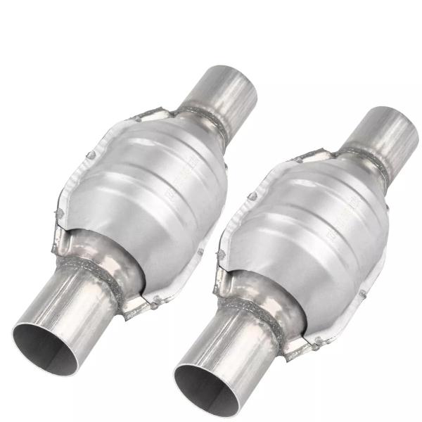 【並行輸入品】KAX 2 PCS High Flow Catalatic Converter Fit for 2.25“ Inlet/Outl