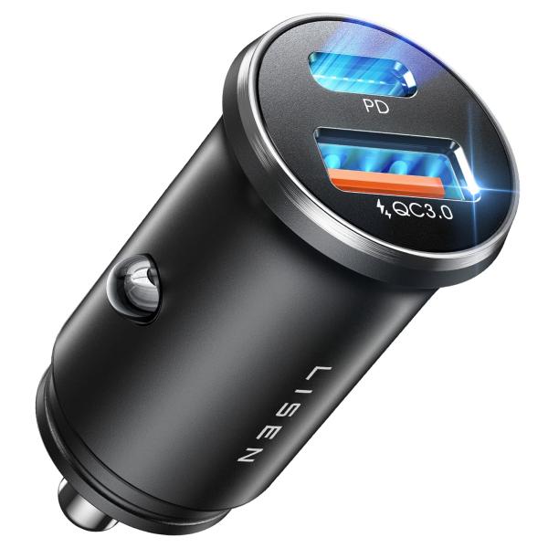 【並行輸入品】LISEN シガーソケット usb c カーチャージャー PD30W&QC3.0対応 急速充電 60W USB C TO USB