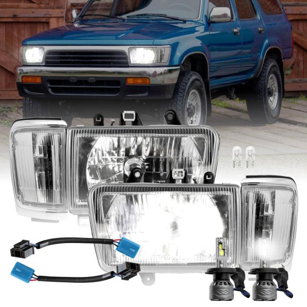 【並行輸入品】 USR 92 95 4Runner Headlights &amp; Corner Lights COMBO 4 Piece Cry