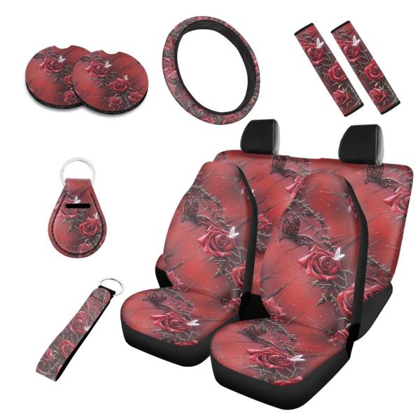 【並行輸入品】 Uskorhein Thorn Rose Full Set 10 PCS Car Accessories Set Seat Co