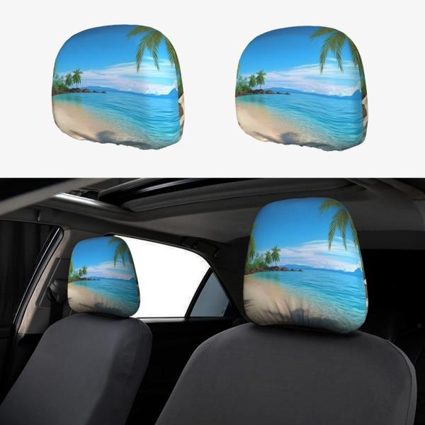 【並行輸入品】2 PCS Car Seat Headrest Cover Elastic Breathable Car Headrest Pr