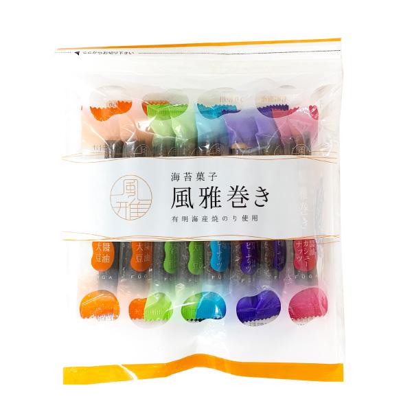【ご確認ください】リニューアルに伴い、風雅巻きミックスパック15本入りから12本入りに変更となりました。人気の風雅巻きが5種類12本入ったアソートセットです。ちょっとしたお手土産やご自宅用におすすめです。内容量・醤油大豆 　　　　　3本 ・...