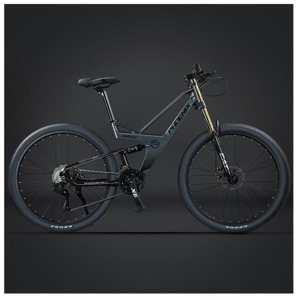 27.5インチ マウンテンバイクマグネシウム合金フレームダブルショルダーサスペンションフロントフォークオフロード マウンテンバイク ソフトテール中置サスペン
