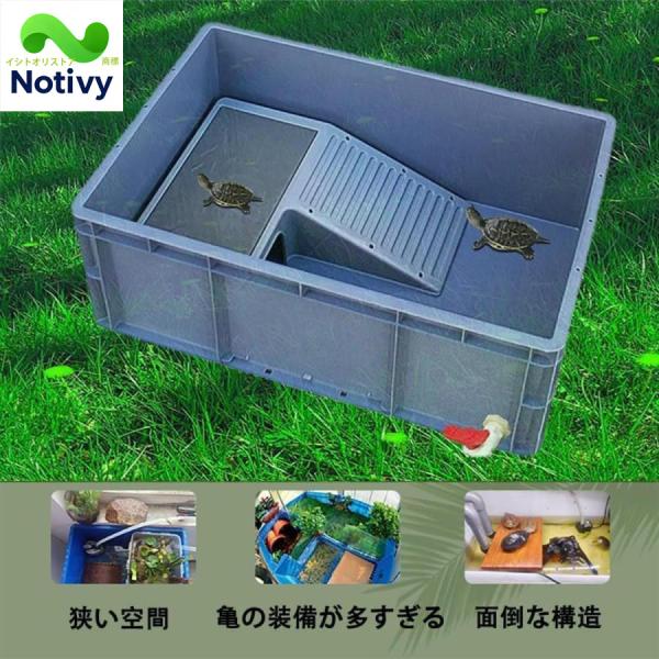 亀 水槽 大きい ?缸 亀水槽 飼育ケース カメ セット サテライト 水槽  プラスチック 爬虫類繁殖ボックス 日向ぼっこ台 休憩 爬虫類ケース 観察