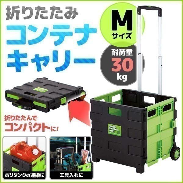 コンテナ キャリーカート 折りたたみ 収納 ボックス 屋外 Mサイズ