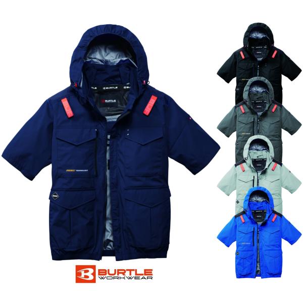 【当日出荷】BURTLE バートル 2026年モデル S〜4XL ハイバック 半袖ブルゾン 服のみ 遮熱 空調 作業服 AC2106