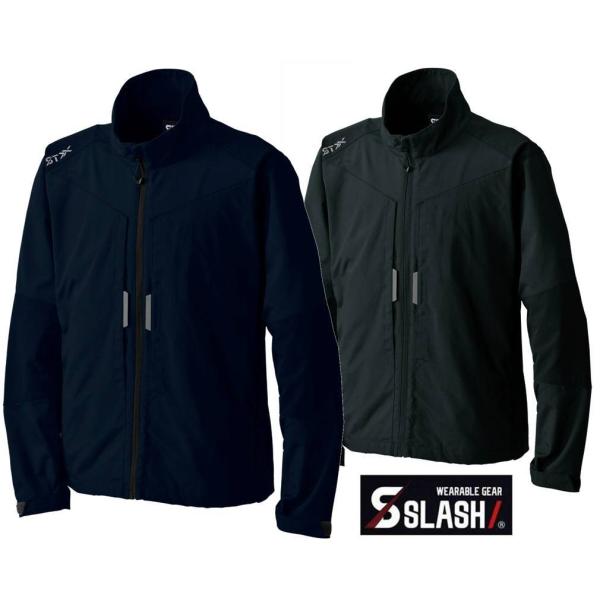 SLASH 11個のポケット 着るカバン ストレッチ ブルゾン S〜5L かんたん