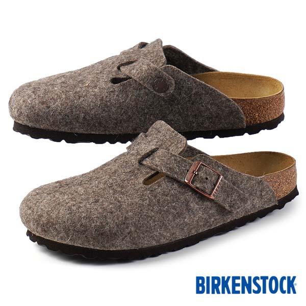 女性向き ビルケンシュトック BIRKENSTOCK Boston BS 160583 茶 ボストン ナロー クロッグ ウールフエルト素材 サンダル 日本正規品 レディース