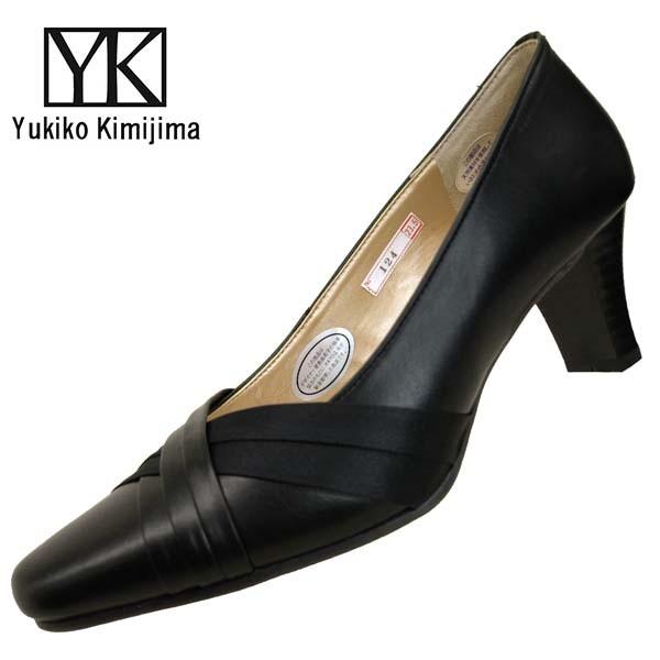ユキコ キミジマ Yukiko Kimijima 124 黒 パンプス  本革 0124 レディース