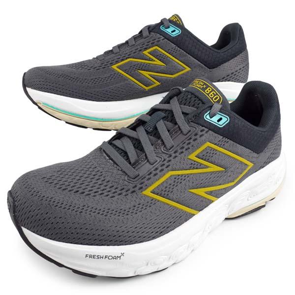 【クリアランス特価】ニューバランス New Balance Fresh Foam M860A14 ブラック/イエロー 2E ランニングシューズ 厚底 スニーカー 運動靴 メンズ 送料無料