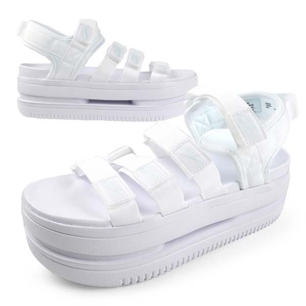 【クリアランス特価】ナイキ WMNS NIKE ICON CLASSIC SANDAL DH 0223 100 アイコン サンダル 厚底 プラットフォーム エア ソール２階建ソール 白 レディース