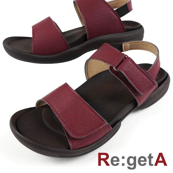 【クリアランス特価】 リゲッタ Re:getA R279 レッドブラウン バックベルト付きグミサンダル コンフォート 履きやすい 歩きやすい 日本製 シンプル レディース