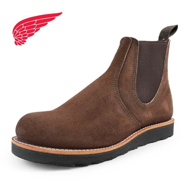 [9/19発売] 【スエードクリーナープレゼント】レッドウィング RED WING CLASSIC CHELSEA 3195 サイドゴアブーツ チェルシー チョコレート 起毛 天然皮革 メンズ