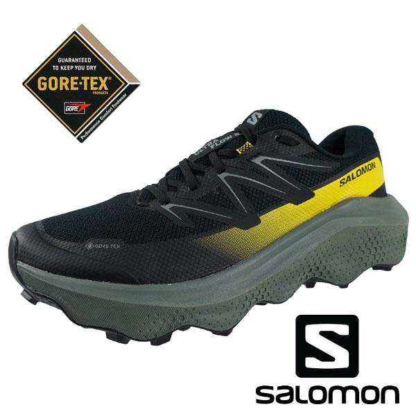 サロモン SALOMON ULTRA FLOW 2 GTX 478832 黒緑黄 ウルトラフロー ゴアテックス トレイルランニング ハイキング 登山靴 軽量 トレッキング カジュアル メンズ