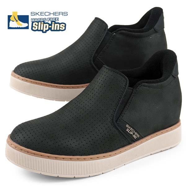 【美品】スケッチャーズSKECHERS Slip-ins 黒 27cm SKECHERS 幅広 スケッチャーズ スリップインズ レディース