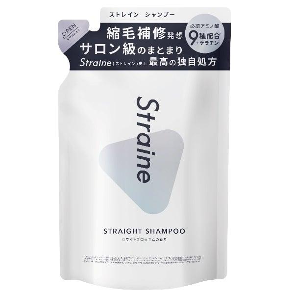 送料無料 Straine ストレイン ストレート シャンプー 詰め替え用 400ml ホワイトブロッサムの香り 美容液シャンプー Aiロボティクス 泡 保湿 サロン ポスト投函