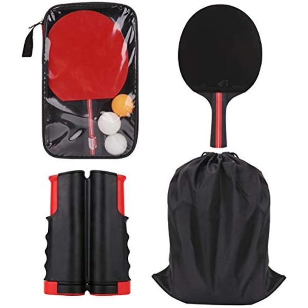 Normei 卓球 ラケット 卓球ネット 卓球セット ピンポン球3個 収納袋付き 簡単設置 伸縮ネット 初心者 レジャー 職場で  :20211105222129-00075:MATA-TABI 通販 