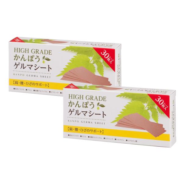 HIGH GRADE かんぽうゲルマシート 30枚入 2箱セット　肩 腰 ひざのサポート テーピング 幅5cm 長さ15cm　日本薬興　