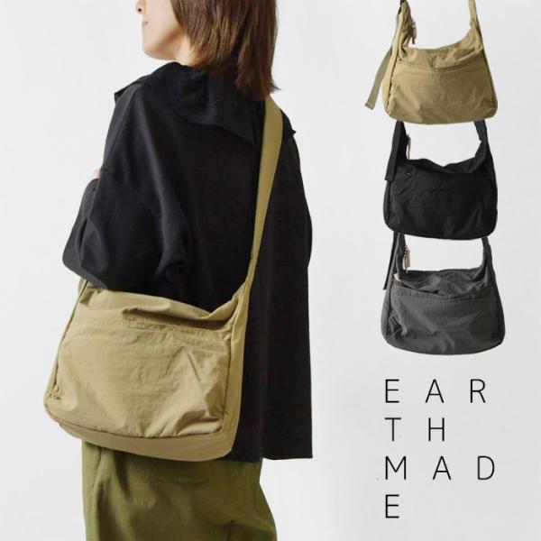 10%OFFクーポン バッグ レディース EARTH MADE アースメイド 7POCKET INSIDE PRINT SHOULDER 7ポケット インサイドプリント ショルダーバッグ E7376 母の日