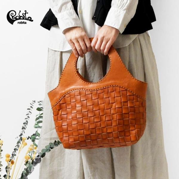 robita（ロビタ）rumah（ルマ） オーバルドーム型ケース メッシュレザー robita（ロビタ） トートバッグ レディース メッシュレザーバッグM