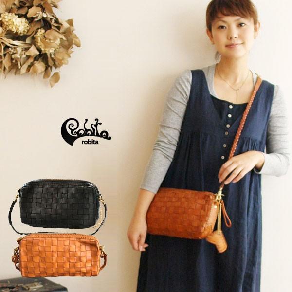 robita（ロビタ） ショルダーバッグ レディース メッシュレザー 3way 