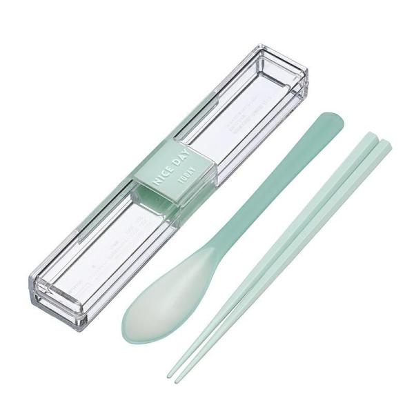 他サイト： お弁当 とっても強いケース はし・スプーン（1個入）ミント/ 岩崎工業の商品画像