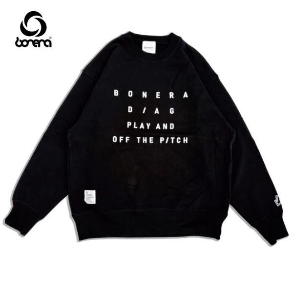 bonera（ボネーラ） スウェットクルーネック (DIAG) DG-SW006T-BLK