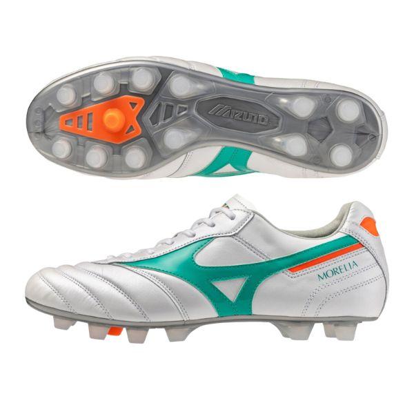【限定カラー/P1GA260135】ミズノ　モレリア2 JAPAN / MORELIA II JAPAN　サッカースパイク　35：スーパーホワイトパール×グリーン