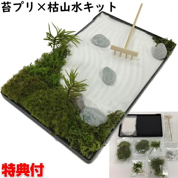 苔プリ 枯山水キット かれさんすい プリザーブド加工 苔 ミニチュア 庭園 置物 枯山水 アート 盆栽 苔 枯山水 自作 日本庭園 瞑想 癒し 安らぎ リラックス Wat6113 マツカメショッピング 通販 Yahoo ショッピング
