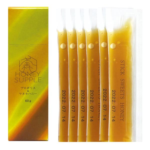 本商品では、モノフローラルハニーの検査を合格し、ニュージーラン度の「UMFマニカハニー協会」の厳しい品質基準をクリアしたUMF5+〜10+のマヌカハニーのみを使用しています。仕様：10g×6袋入り名称：はちみつ加工品原材料名：はちみつ（ニュ...