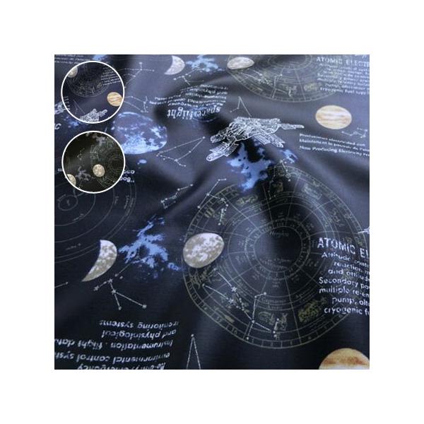 【丸巻き発送】ツヤ消しラミネート Star Chart スター チャート オックスプリント生地 ●