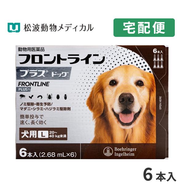 【200円OFFクーポン】フロントラインプラス 犬用 L (20〜40kg) 6ピペット 動物用医薬品【B配送】