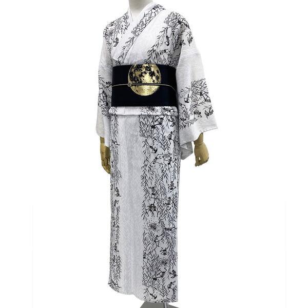 ゆかた レディース 撫松庵のゆかた 柳に骸骨（オフシロ） : 祭屋 そ