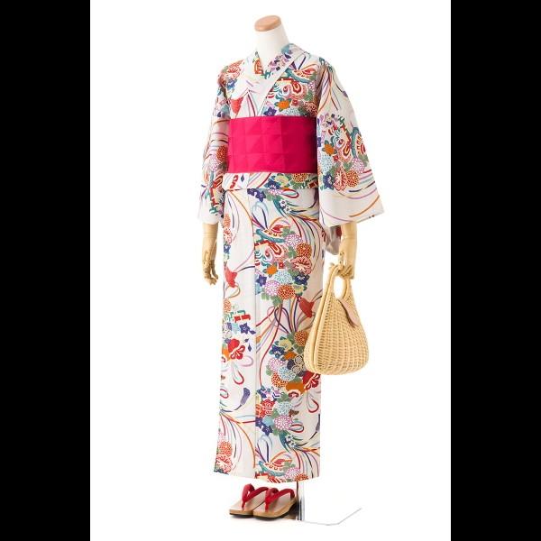 ゆかた レディース 撫松庵のゆかた 大薬玉（ベージュ） : 祭屋 そなみ 